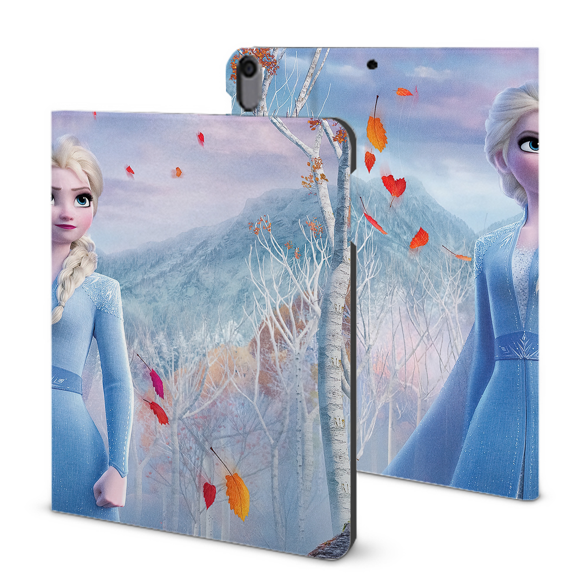 （画像用） アナと雪の女王 アンナ エルサ Frozen Anna Elsa IPad ケース ブック型 PUレザー TPU 耐衝撃 軽量 薄型 ペン収納なし 全面保護 IPad 各モデル対応